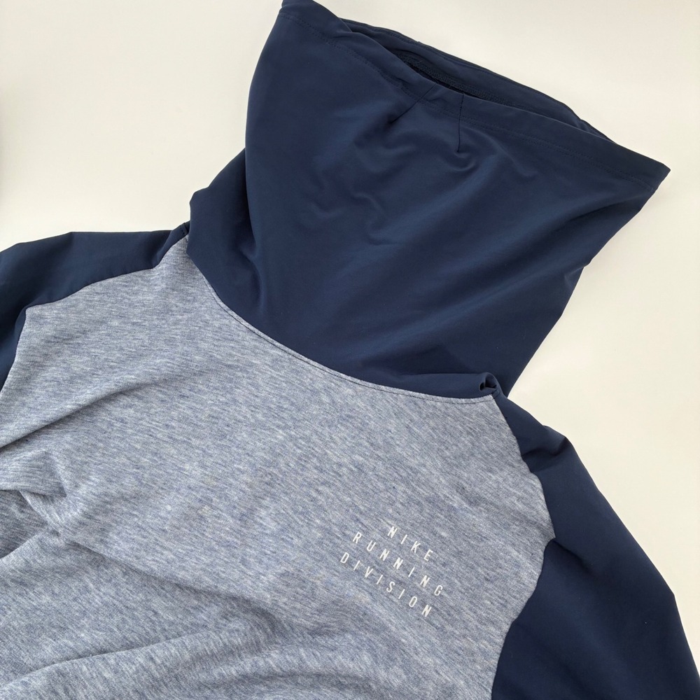 Nike Running Division Mens Blue Cowl Neck Long Sleeve Training Top Size M
